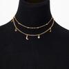 Star Moon Charm Necklace Layering Chain Choker for Women