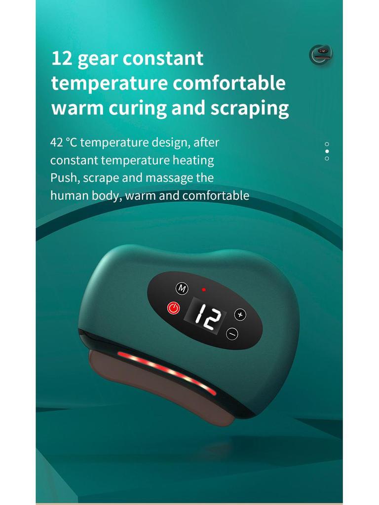 Smart Jade Facial Guasha Tool: Wireless Vibration & Heat Meridian Massager.
