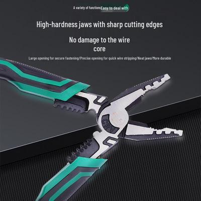 Industrial-Grade Multi-Functional Needle-Nose Steel Pliers for Electricians, High Hardness Angled Design, Hardware Tool.