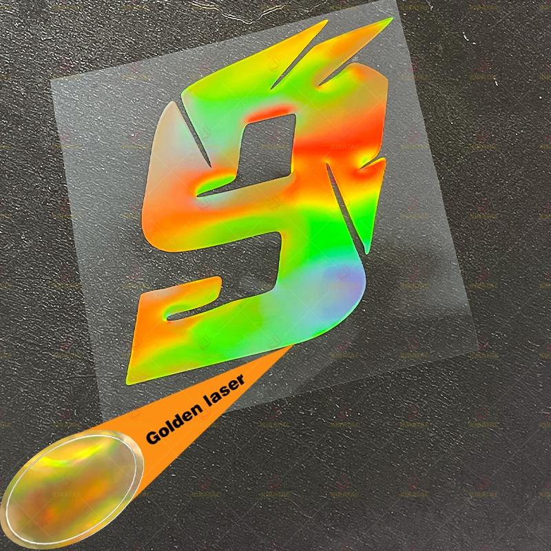 1pc Gold Laser Motorcycle Number Sticker Waterproof for Refit Motorcycle Helmet Fairing Car Window Bicycle Universal Vinyl Decal