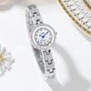 High-End Calendar Watch Light Luxury Diamond-Encrusted High-Value Hollow Women'S Watch Big Red Leather Quartz Watch