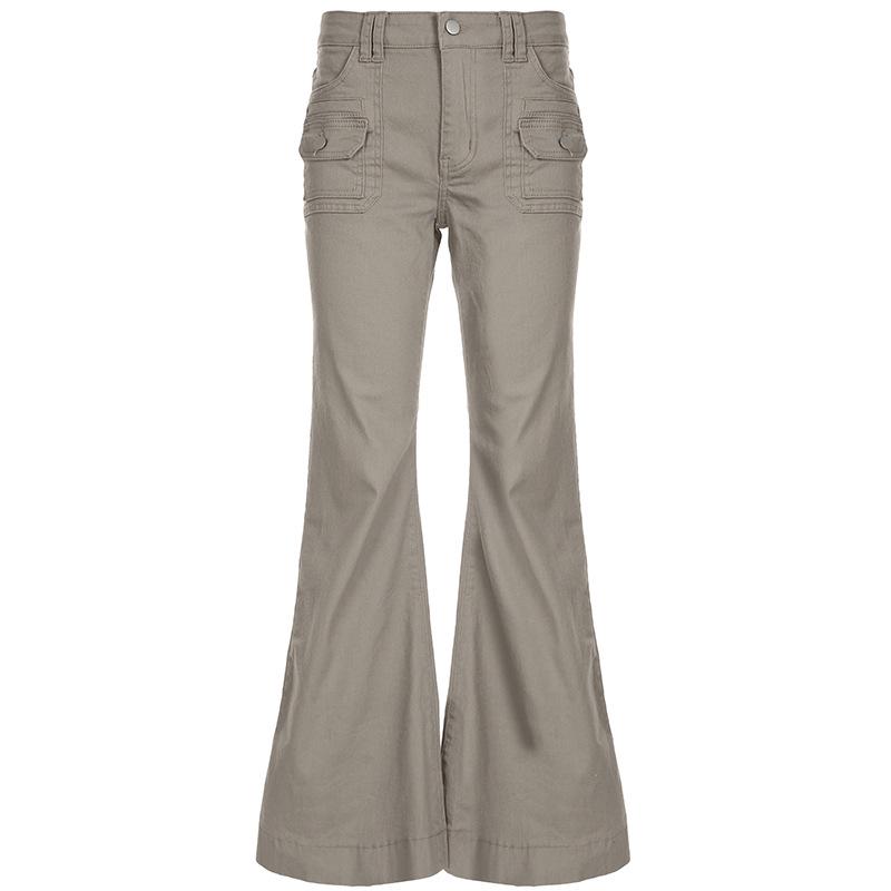 Women s Low Waist Flared Pocket Jeans - Sexy Slimming Light Denim for Cool Casual Autumn 2026 Large
