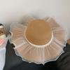 Straw Hat With French Lace Bow And Wave Edge For Beach Sun Protection