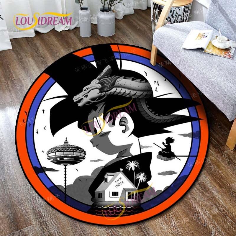 Kulatý kreslený japonský prvek domácí umění měkký protiskluzový koberec počítačová židle dětská herní podložka podlahová rohož dekorativní koberec