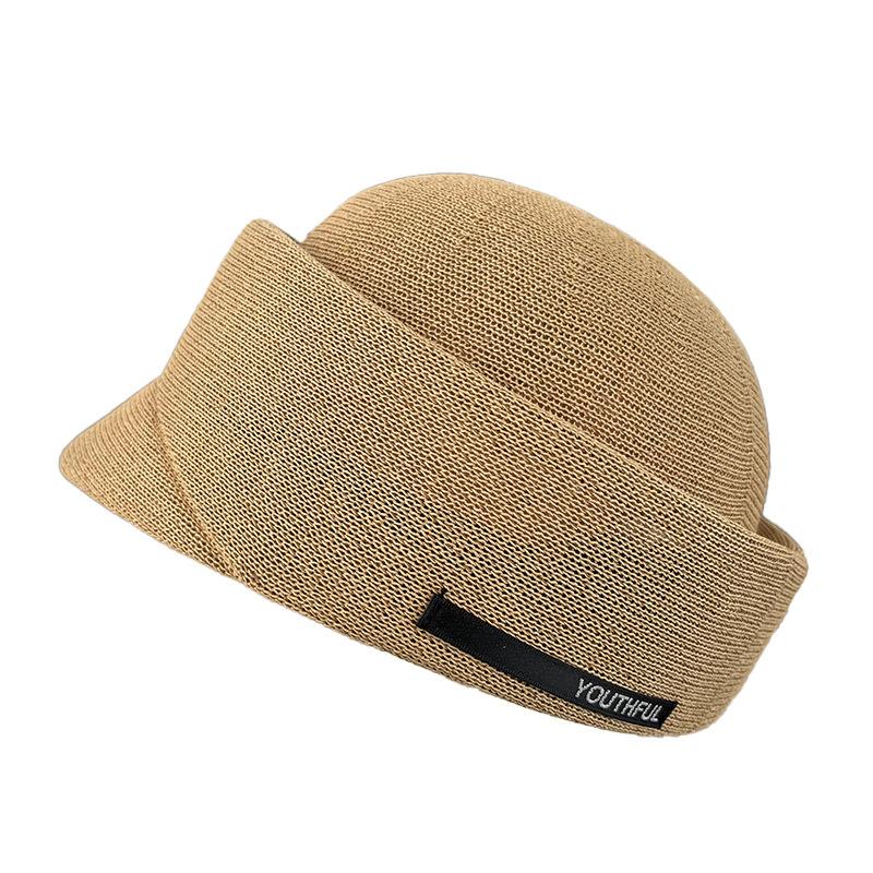 New Solid Color Knitted Cap Cap Women's Summer Outdoor Travel Sunscreen Visor Light Breathable Short Brim Equestrian Hat