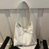 Casual Retro Large-Capacity Bow Solid Color Simple Purchase Fashion Class Commuter Shoulder Tote Bag