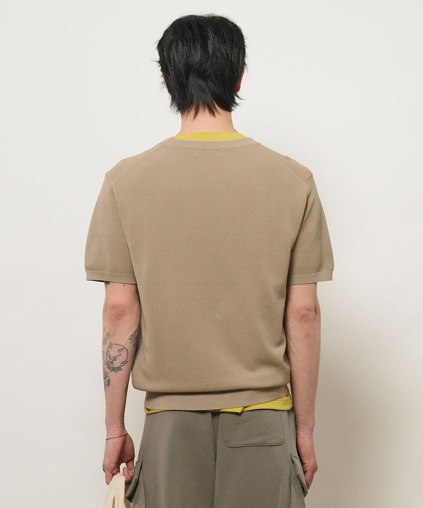 GENERALIDEA Man Temperature Cut Cool Classic Crew Neck Half Knit [Taupe] / Gf2Mkp022