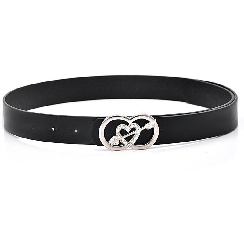 

Casual Womens Unique Durable Heart Arrow Buckle Smooth Jeans Belt For All Styles чорний
