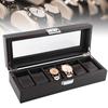 Sturdy Carbon Fiber Watch Box Transparent Window 6 Slots Watch Case Red Line Luxury Watch Display Watch Display