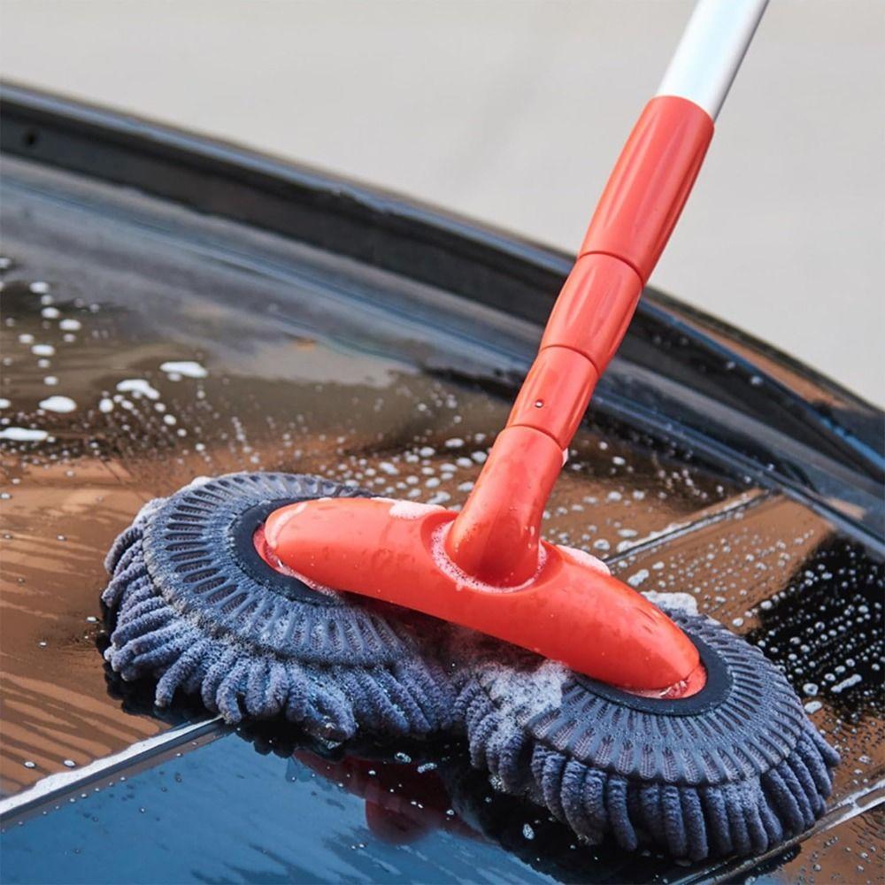 Long Handle Car Washer Mop Double Brush Head Car Window Cleaner Tool Car Cleaning Brush  Vehicles