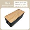 "Wood Grain Multi-Function Desktop Cable Organizer Box"