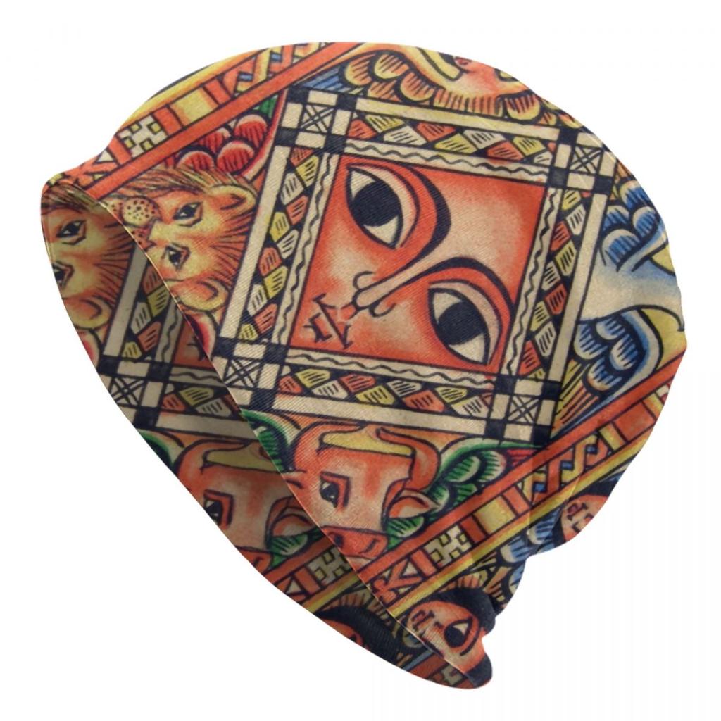 Custom Ethiopian Habesha Art Bonnet Hat Knitting Hat Unisex Women Cool Unisex Winter Warm Beanies Cap