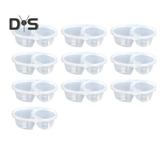 5/10/15/25Pcs Seasoning Box Disposable And Reusable Leak-Proof Lid Double Compartment Condiment Container for Condiment Dip Sauce Sampling And Travel