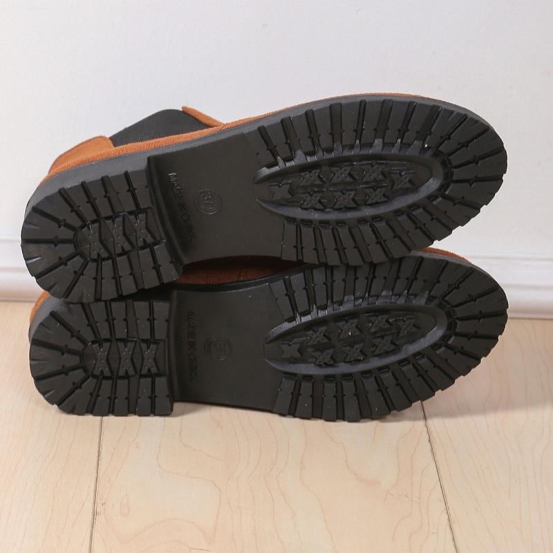 fashion 2024 Women's Winter Shoes Cow Suede Ankle Boots Chelsea Thick Sole Boots Black Women's Autumn Fashion Thick Sole Short Boots