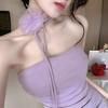 Thai-Style Floral Strapless One-Shoulder Summer Dress: Sexy, Backless, Slimming Bodycon Design