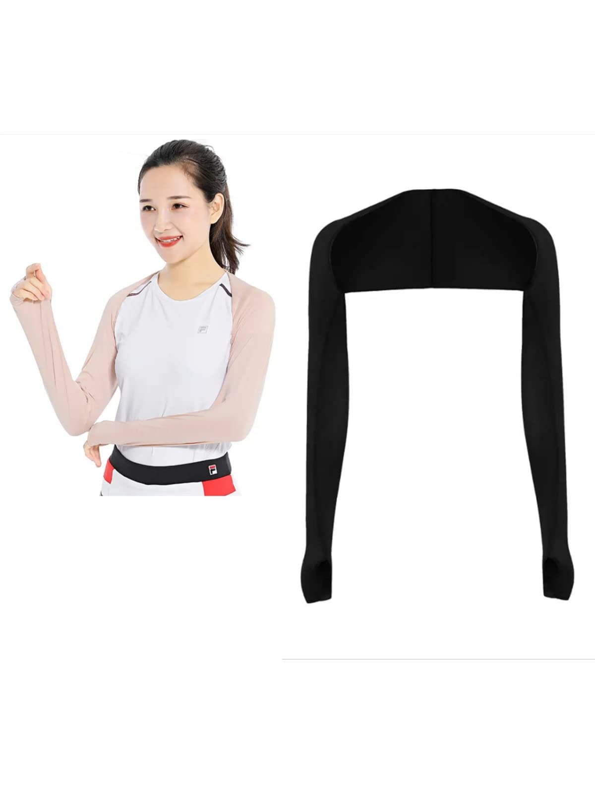 

Fujisho Salofix Arm Covers, Black, Sun Protection, Stole-Style Arm Covers, Arm Shawl, F21356