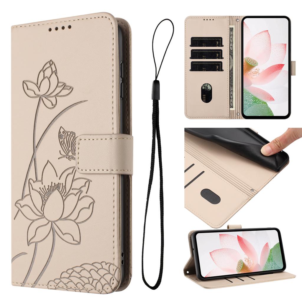 Solid Color Printed lotus Flower Leather Phone Case for Redmi 15 4G 5G Redmi15C 4g 5g Card Slots Magnetic Flip Wallet Cover Etui