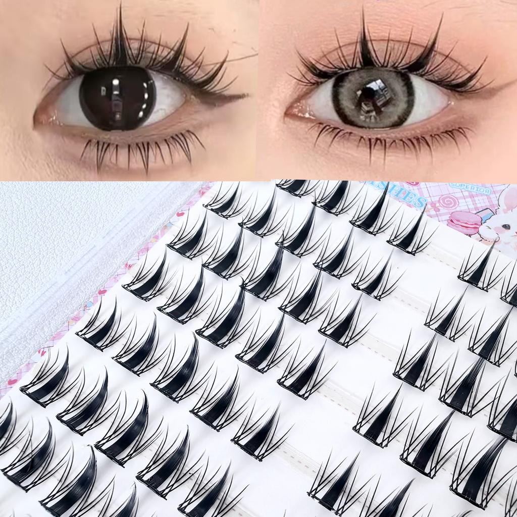 100PCS Little Rabbit Glue-Free False Eyelashes Easy to Apply Suitable for Beginners Reusable Soft & Comfortable for Daily Makeup