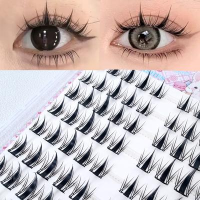 100 Stück Kleine Kaninchen Klebefreie Falsche Wimpern Einfach anzubringen Geeignet für Anfänger Wiederverwendbar Weich & Bequem für das Tägliche Make-up