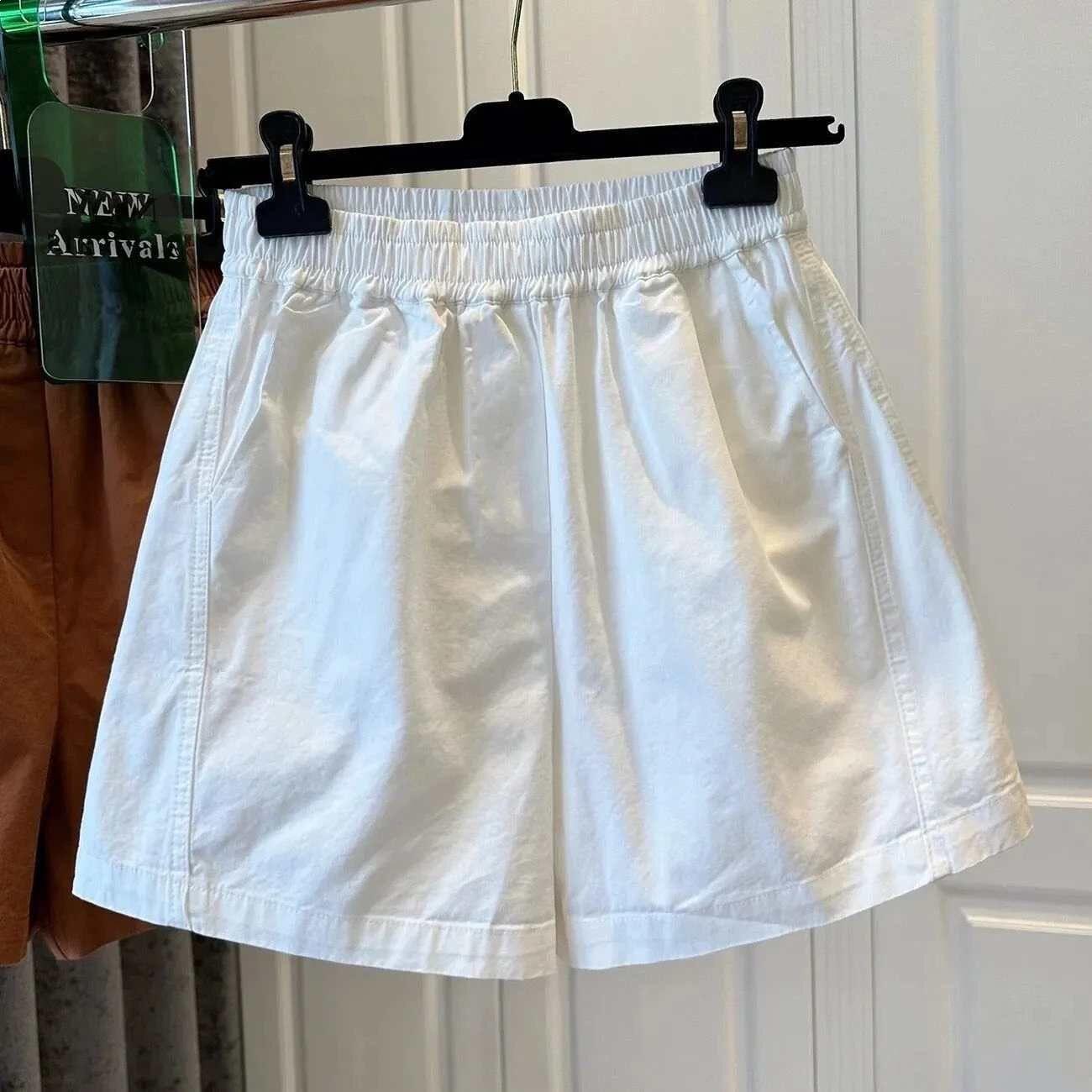 

Pure Cotton Korean-Style Summer 2026 High-Waisted Elastic Hot Pants: Slimming, Casual, Pocketed, Thin Shorts M [Up to 90 kg]
