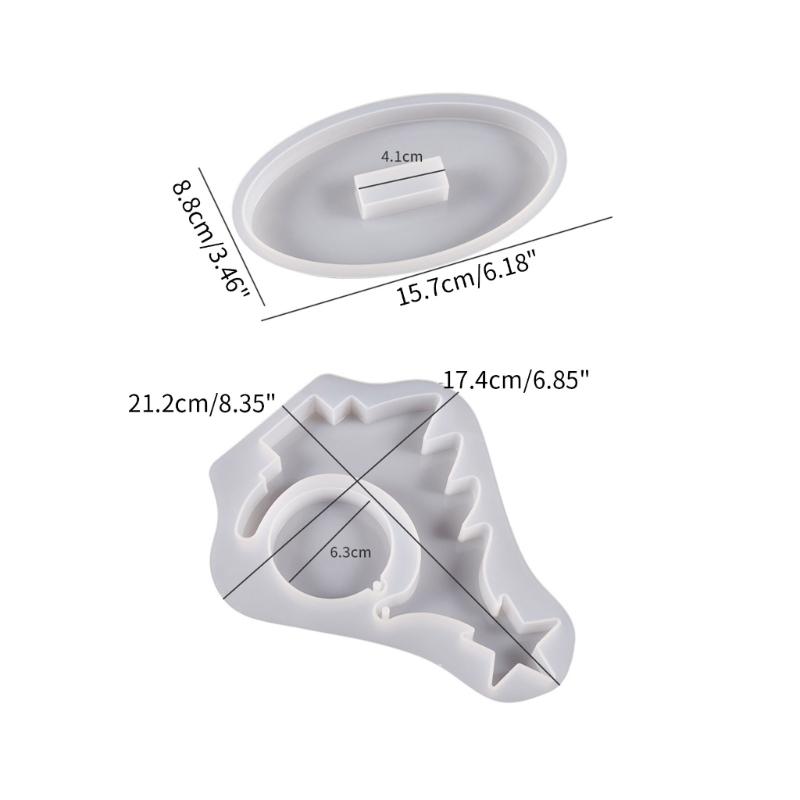 Crystal Epoxy Resin Christmas Tree Picture Frame Set Silicone Mold with Support Base for Resin Crafts Making Supplies