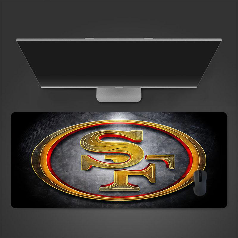 49ers logo Mouse Pad, Large Gaming Desk Mat, Non-slip XXL Mousepad for Laptop & Tablet, Mini PC Playmat with Stitched Edges