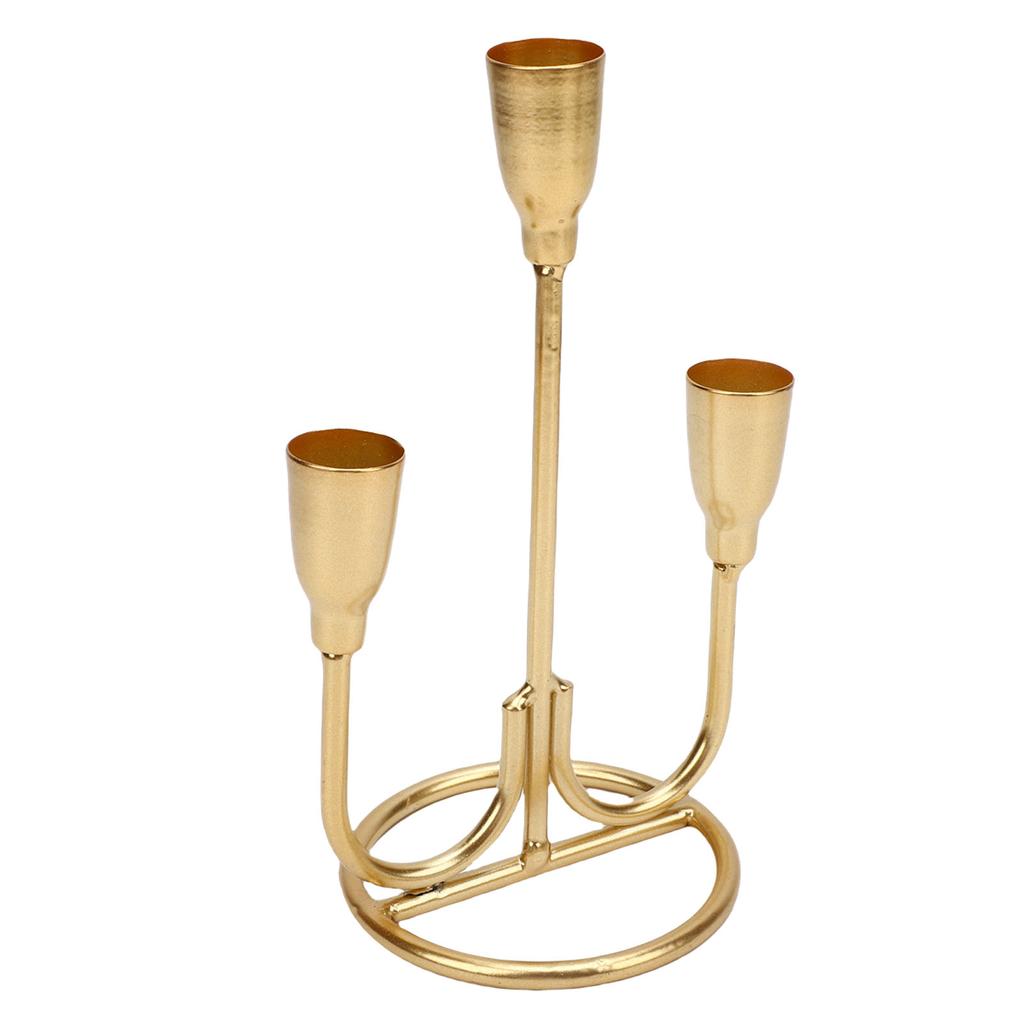 Three Head Candle Holder Iron Exquisite Candlestick Holder for Coffee Table Fireplace Decoration