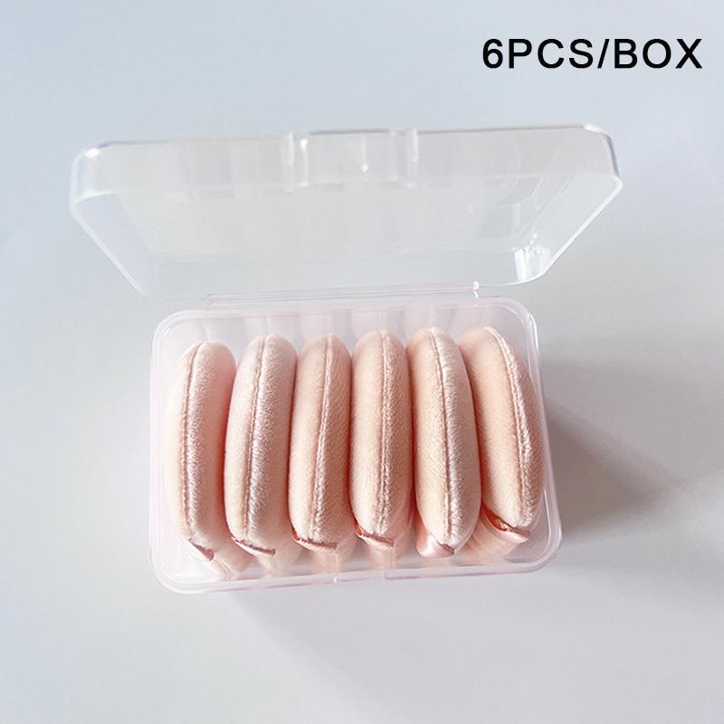 6 Pcs/Box Triangle Powder Puff Face Makeup Sponge Soft Velvet Cosmetic Puff Blender Beauty Foundation Sponge Make Up Accessories