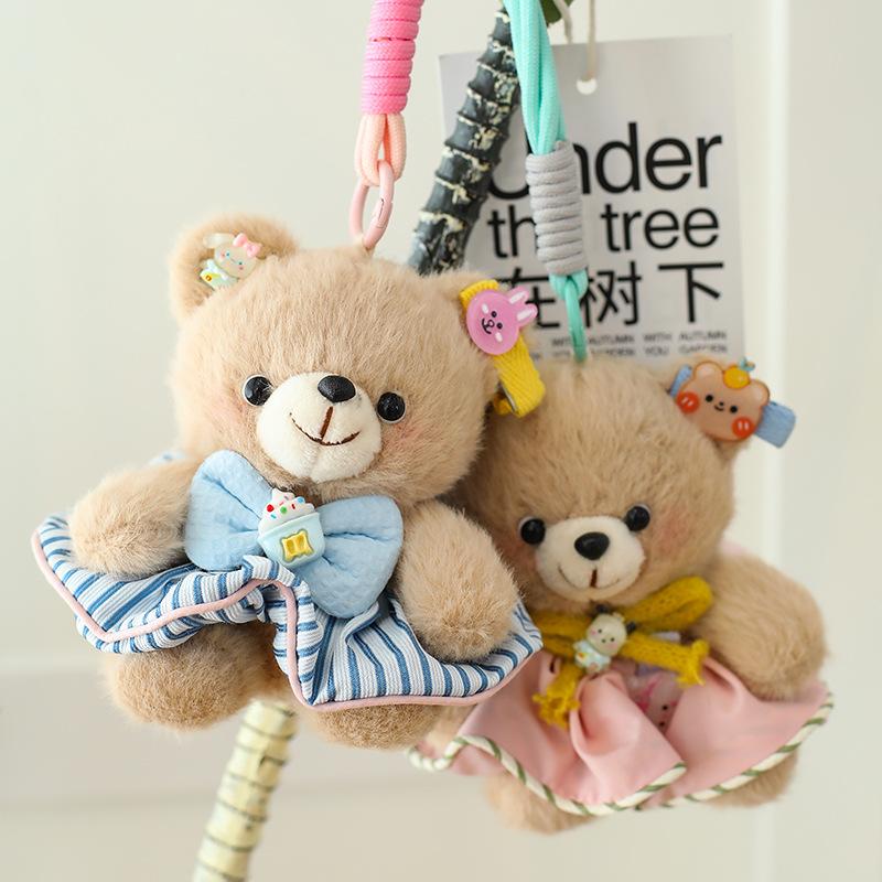 Cute Little Bear Keychain Mailou Bear Pendant Plush Toy Rabbit Cartoon Doll Bag Hanging Decoration Girl Gift