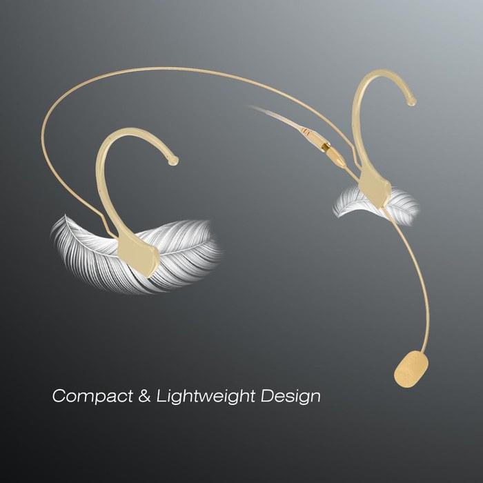 [Kimafun] Headset Microphone D4 (Beige)Compatible with Shure Wireless Systems.
