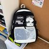 Double Shoulder Pain Bag Large Capacity Student Schoolbag with Pain Layer Transparent Two-dimensional Backpack Girl's Bar Daily Backpack