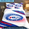 Philadelphia Basketball Team 3-teiliges Bettwäsche-Set, inklusive 1 Bettbezug und 2 Kissenbezügen. Perfektes Geschenk zu Weihnachten, ideal für Schlafzimmer, Studentenwohnheim