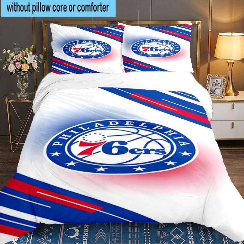 Philadelphia Basketball Team 3-teiliges Bettwäsche-Set, inklusive 1 Bettbezug und 2 Kissenbezügen. Perfektes Geschenk zu Weihnachten, ideal für Schlafzimmer, Studentenwohnheim
