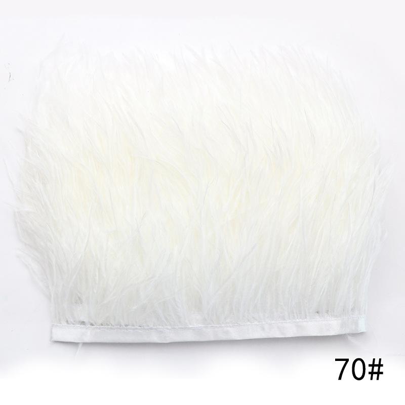 2M Ostrich Feather Cloth Edge 8-10 Cm Cuffs Clothing Skirt Decorative Accessories Color Ostrich Feather Cloth With Feathers
