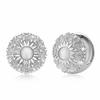 Feather Series Large High-End Temperament Stud Earrings with Full Diamond Design