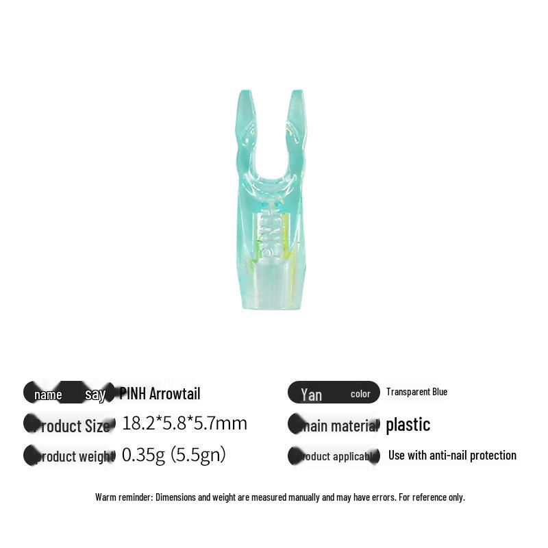 Multicolor Anti-Nail Plastic Arrow Nock with Inner Insert and Outer Wrap, Various Specifications Available.