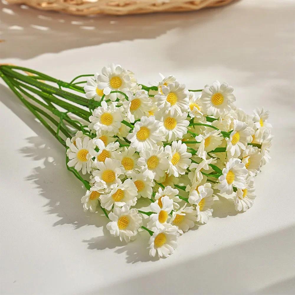 60 capete Flori de Margarete Artificiale Mici Buchet de Flori Artificiale Margarete pentru Ziua Îndrăgostiților Nuntă Petrecere Decor de Masă DIY Decor Acasă
