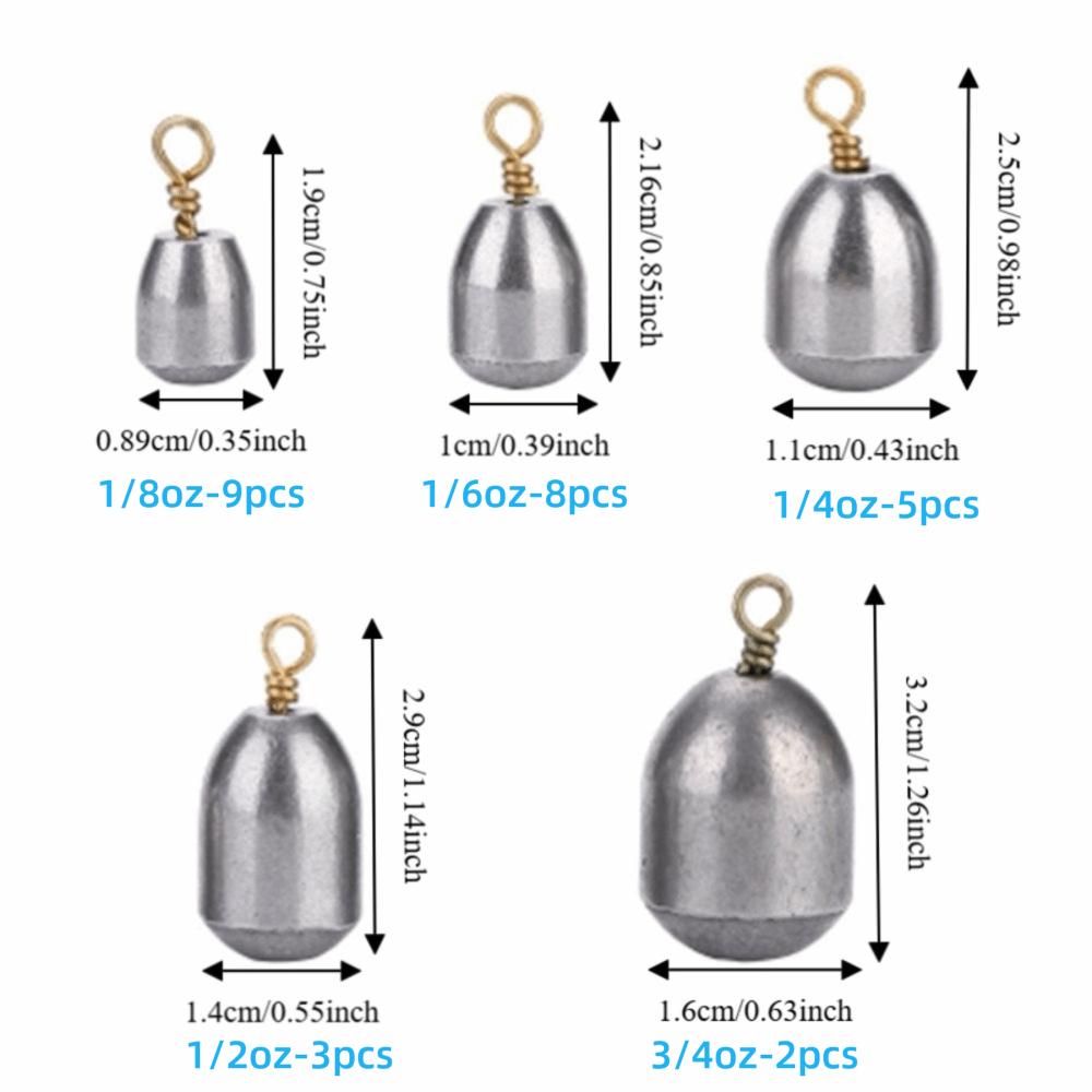 27PCS Lightweight Fishing Weights Iron Fishing Sinkers Fishing Weights Sinkers  Catfish Fishing