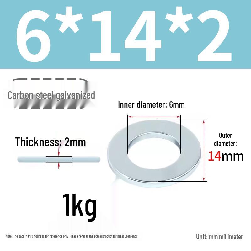 Oversized Thickened Galvanized Iron Flat Washer M2M3456810-M6