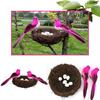 Realistic Rattan Birdhouse Set Containing Foam Bird Figure And Eggs For Garden Parties Photo Backdrops Home Decoration