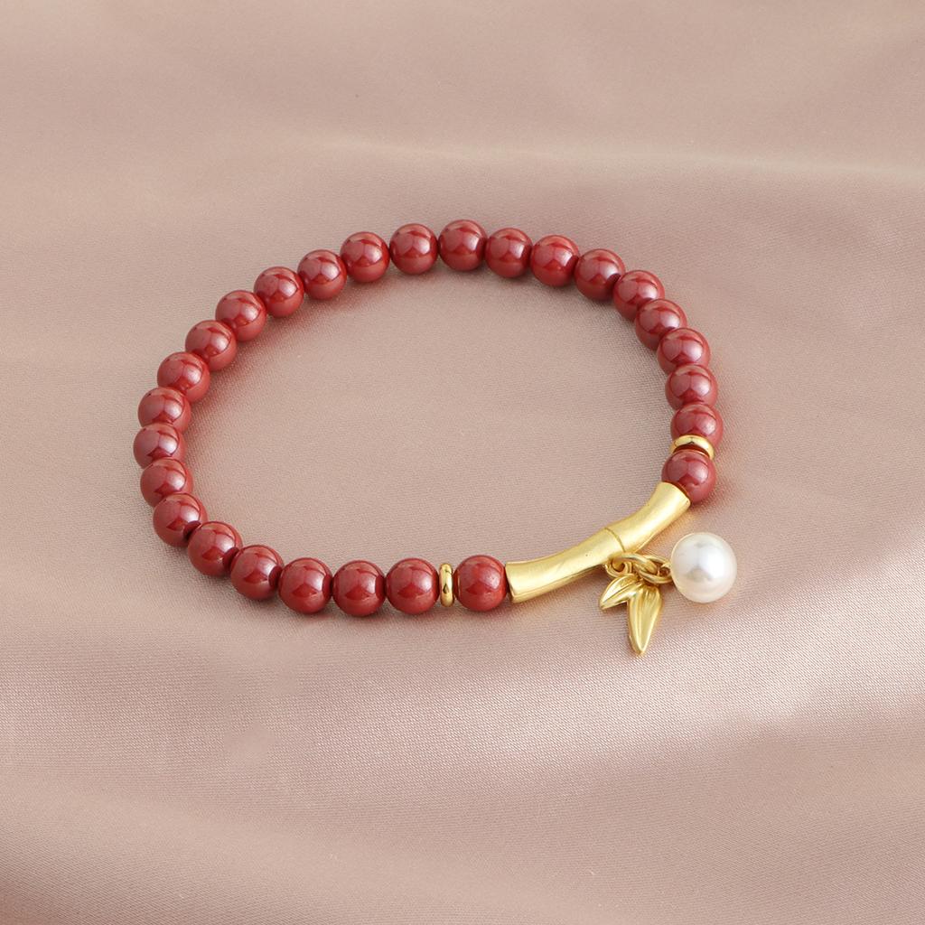 Raw Ore Emperor Sand Single Ring Bracelet Fugui Bamboo Transfer Beads Freshwater Pearl Bracelet Purple Gold Sand Natal Year