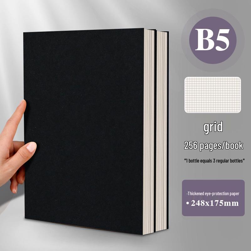 Xiaohongshu A5/B5 Thickened Blank & Lined Grid Retro Notebook for Students