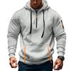 Autumn Winter Pullover Men's Casual Multi Zipper Arm Pocket Hoodie Pullover Plus Fleece Hoodie Men's