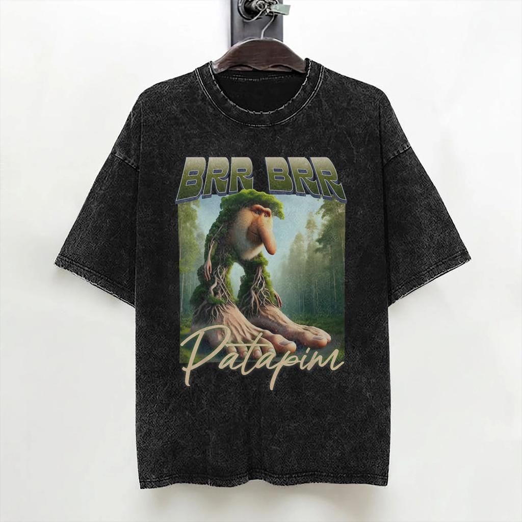 Bombardino Crocodilo Italian Brainrot Washed T Shirt Streetwear Hip Hop Casual Tshirt  Tees Men Women Short Sleeve Oversize