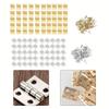 50pcs Brass Mini Hinge Cabinet Door Hinges Jewelry Wooden Box Hinge With Nails Furniture Hardware Decorative Accessories