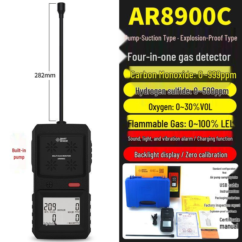 SMART-SENSOR Xima AR8900S Portable 4-in-1 Gas Detector