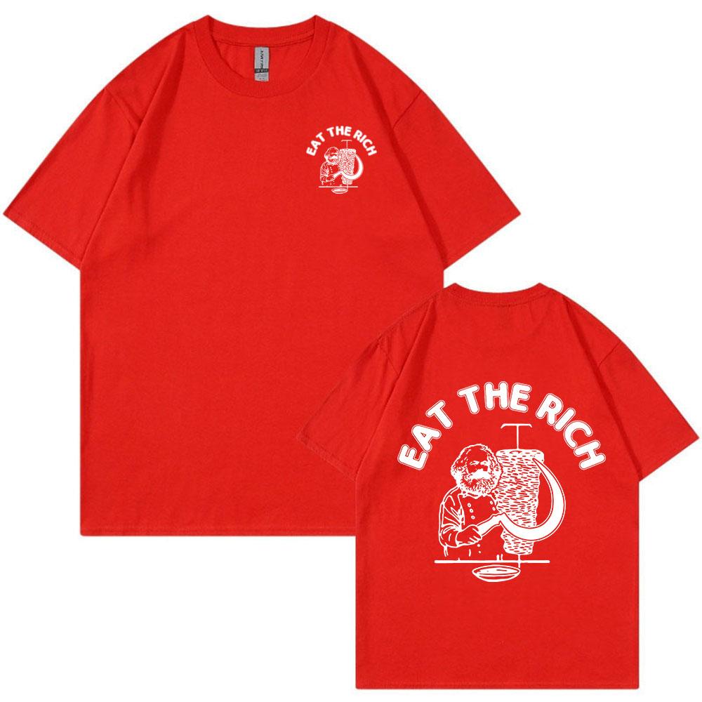 Funny Eat The Rich Doner Kebab T-Shirt Men's Cotton Casual Short Sleeve T-shirts Fashion Vintage Tee Shirt Oversized Streetwear