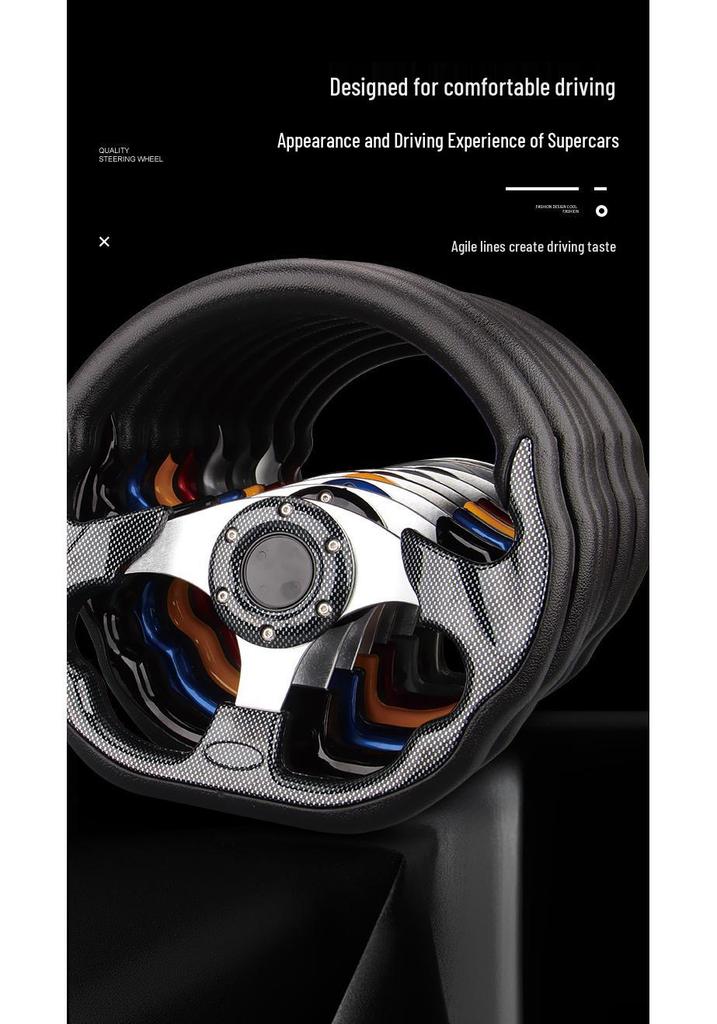 Universal Racing Steering Wheel, suitable for 13-inch steering wheels, ideal for modified and racing cars.