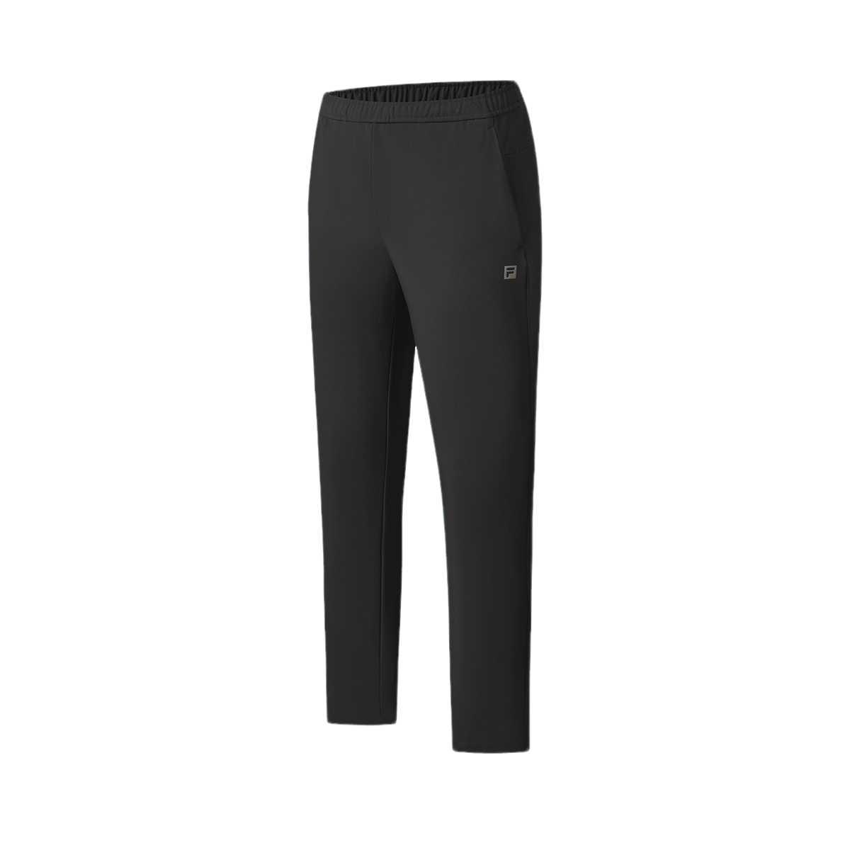 Fila Фитнес Однотонные Высокоэластичные Вязаные Длинные Брюки Повседневные Брюки Мужские Низ Глубокий Черный A11M541607B-BK M