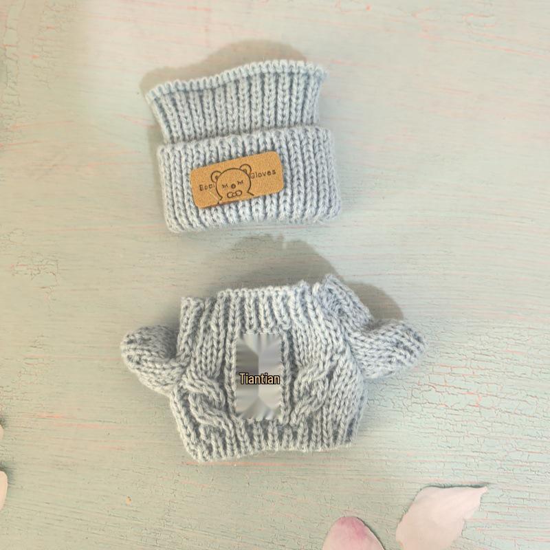 Labubu Pendant & Teddy Bear Hat Set: First Gen & Second Gen Knitted Sweater Blind Box Doll Outfit